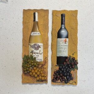 Decorative Wine Bottle Wall Art with Grapes